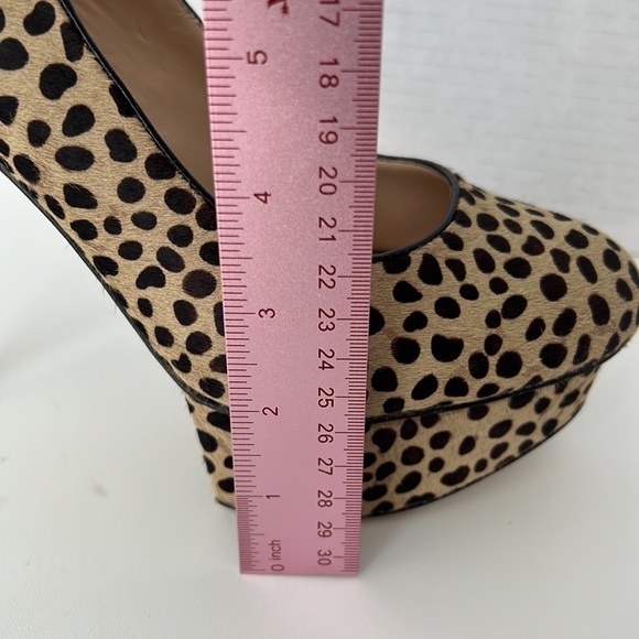 SHOEMINT Jess Dalmation LEOPARD PONY HAIR Platform HEELS WOMEN'S 
Size 9 - Picture 10 of 17